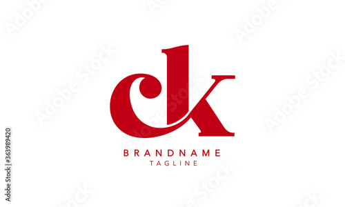 Alphabet letters Initials Monogram logo CK, KC, C and K