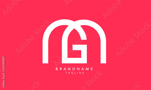Alphabet letters Initials Monogram logo MG, GM, M and G