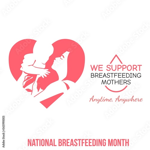 National Breastfeeding Month Vector Illustration