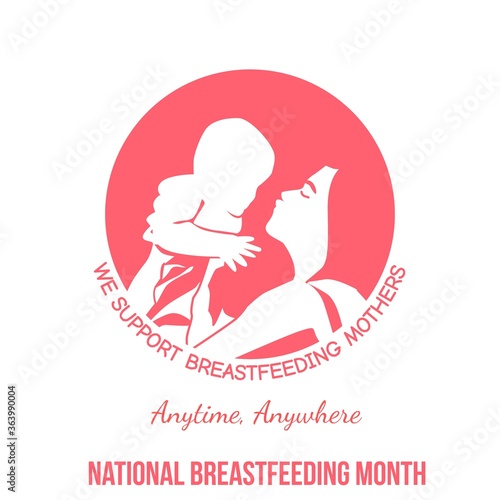 National Breastfeeding Month Vector Illustration