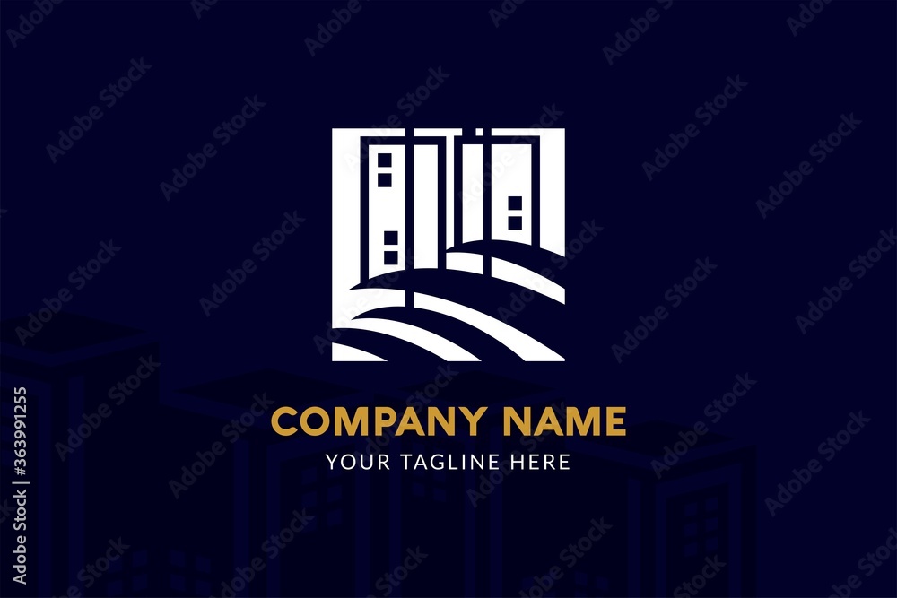 Fototapeta premium Isolated Square Construction Logo Template