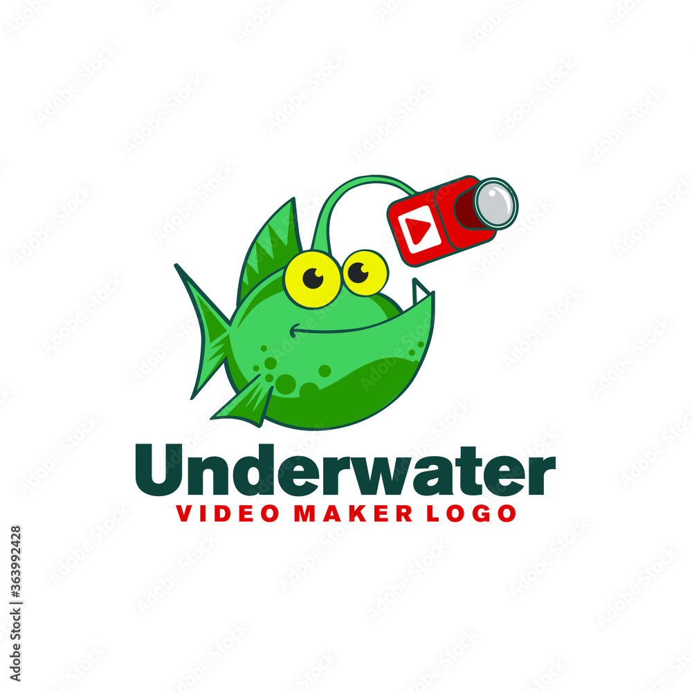 Anglerfish with video camera for production house logo concept Anglerfish with video camera for production house logo concept