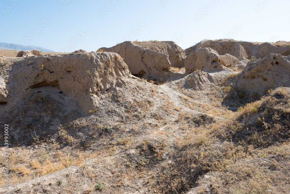 Remains of Ancient Panjakent. a famous Historic site in Panjakent, Tajikistan.