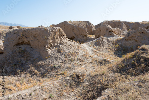 Remains of Ancient Panjakent. a famous Historic site in Panjakent, Tajikistan.