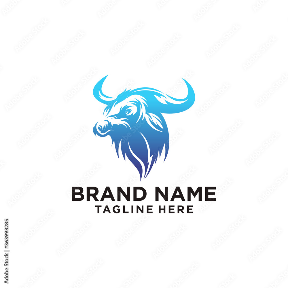 Bull head mascot. Vector illustration for use as print, poster, sticker, logo, tattoo, emblem and other. Bull head mascot. Vector illustration for use as print, poster, sticker, logo, tattoo, emblem and other.