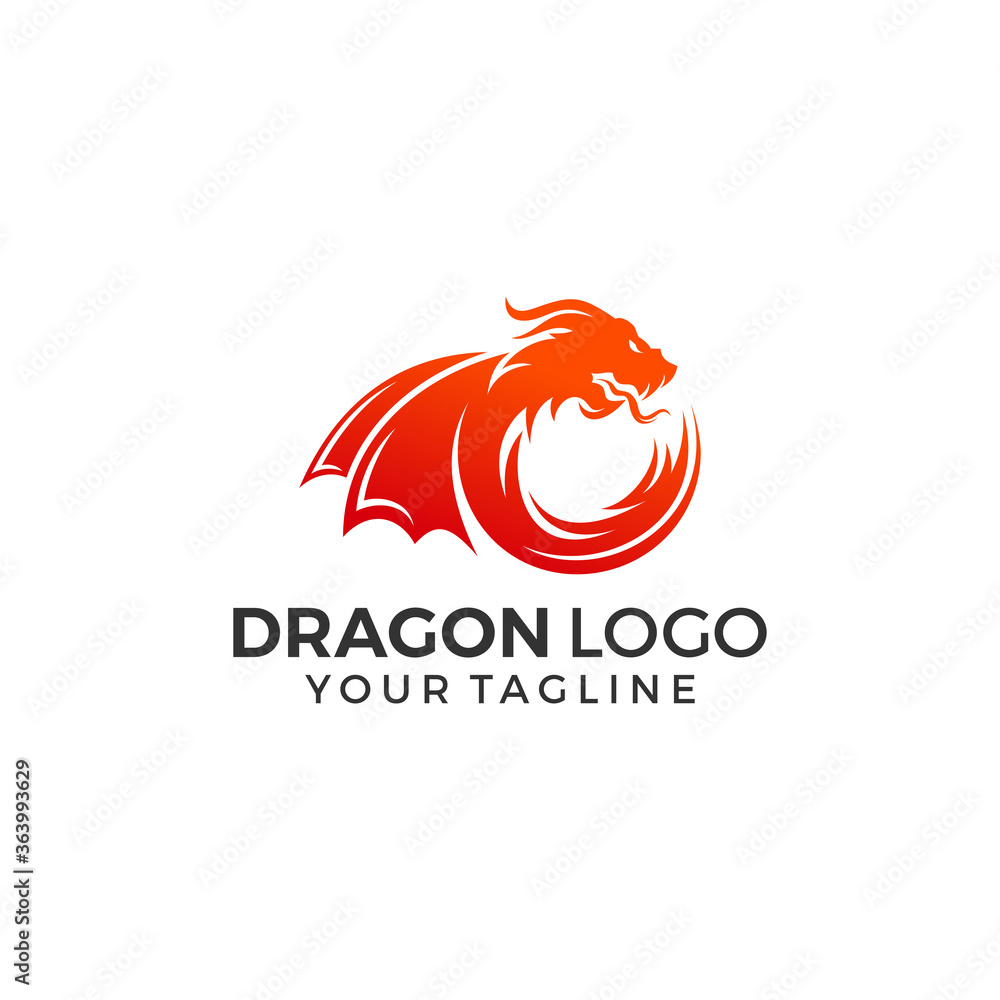 Dragon Logo Design Vector Illustration