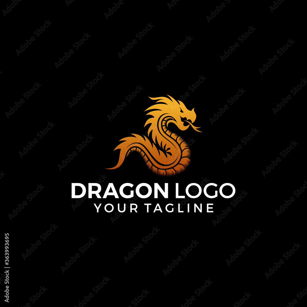 Dragon Logo Design Vector Illustration