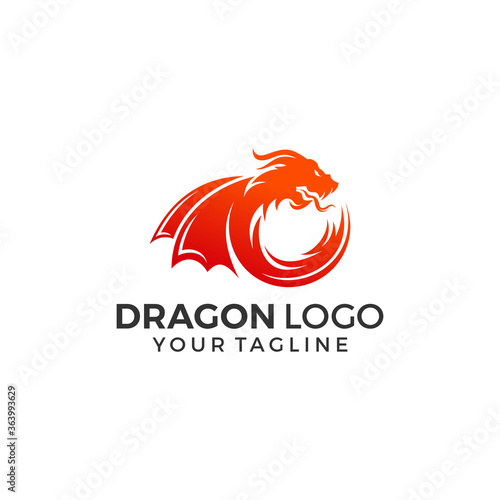 Dragon Logo Design Vector Illustration