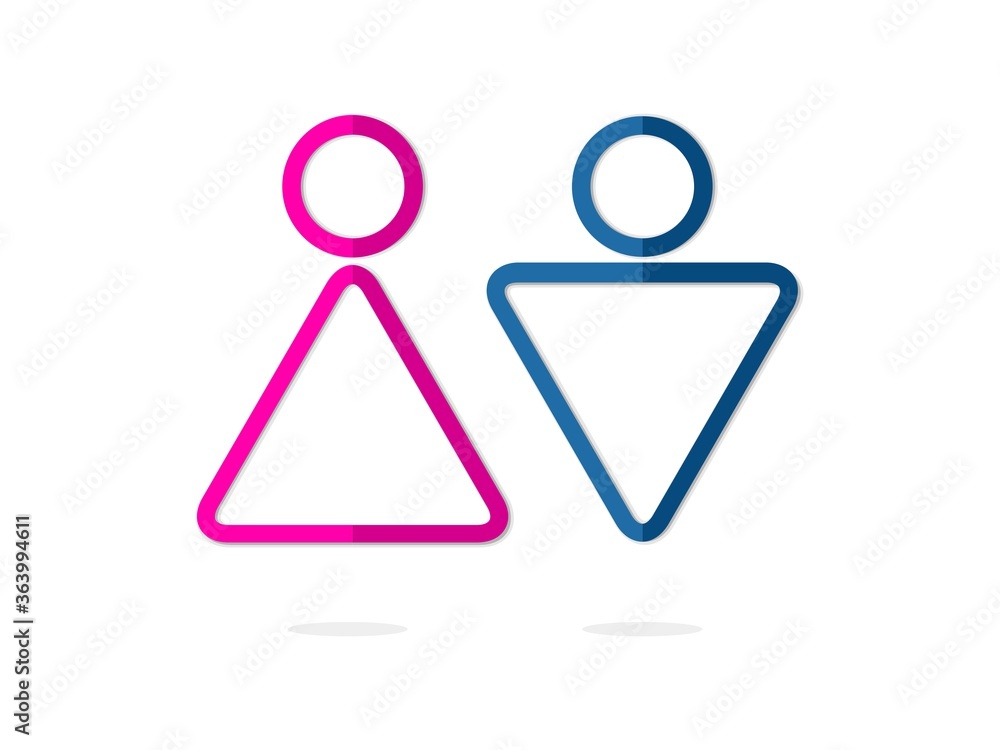 isolated gender, pink women and blue man symbols, icons, flat infographic, vector design element for toilet, wc, restroom, banner, label or board etc. isolated gender, pink women and blue man symbols, icons, flat infographic, vector design element for toilet, wc, restroom, banner, label or board etc.