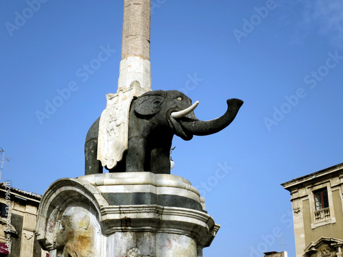 The famous elephant fountain in Catania, Sicily, ITALY photo