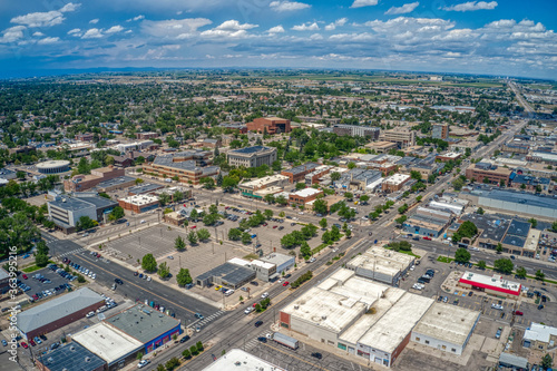 Fototapeta Naklejka Na Ścianę i Meble -  Aerial View of Greely Colorado during Summer