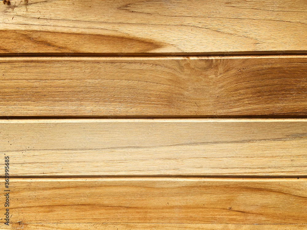 Fototapeta premium Four finished polished wooden planks placed horizontally