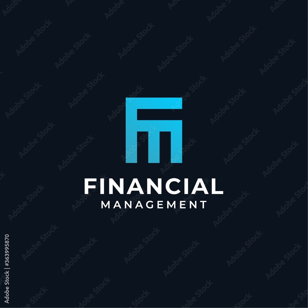 Initial F M marketing financial logo Vector Initial F M marketing financial logo Vector
