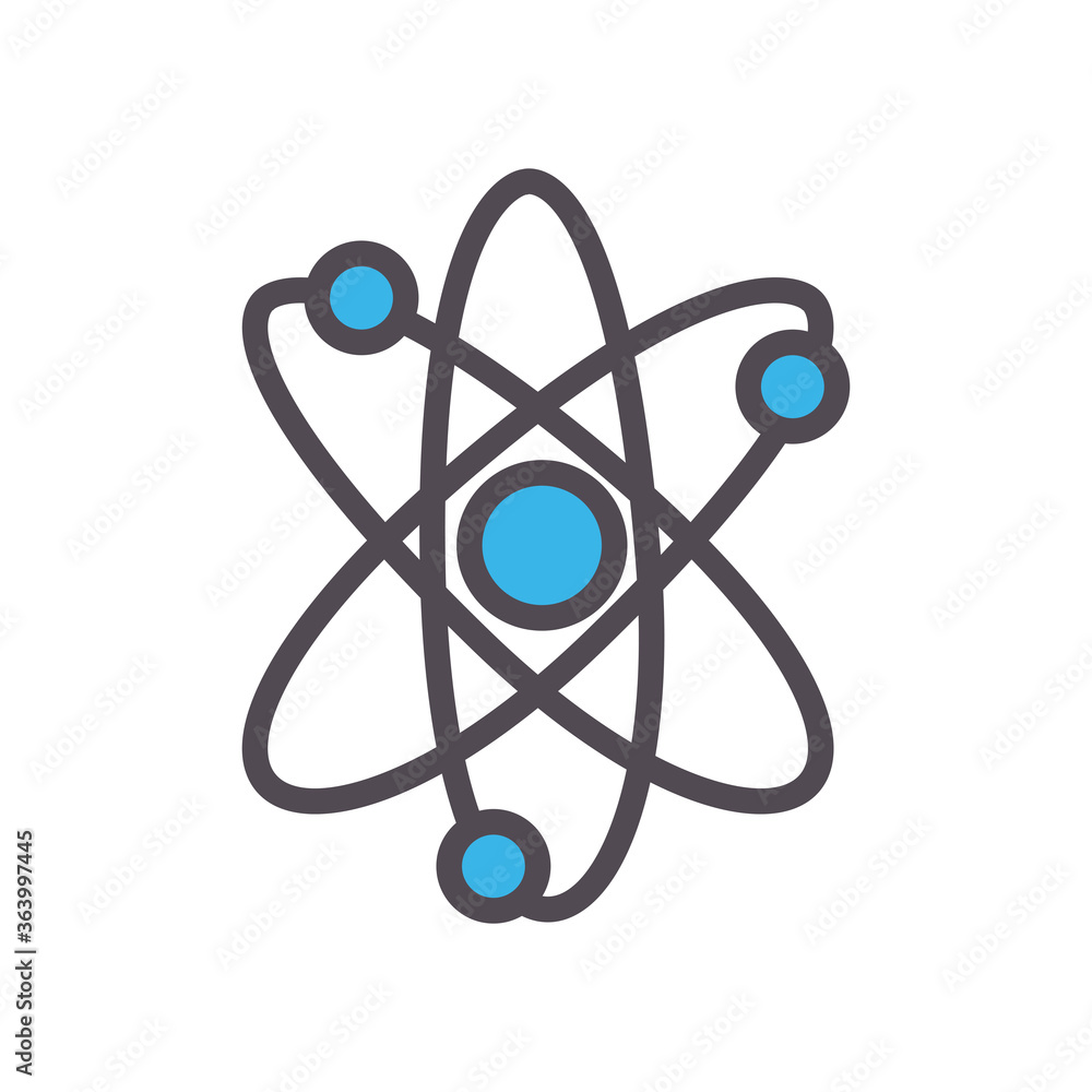 Atom line and fill style icon vector design Atom line and fill style icon vector design