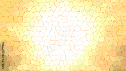 Light mosaic, yellow ray vitral, background, flat vector illustration