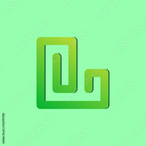 letter l logo design. green gradient logo design. monogram logo