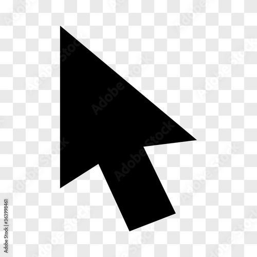 Arrow pointer internet mouse cursor icon in checkerboard BG v1. Internet flat icon symbol for applications.