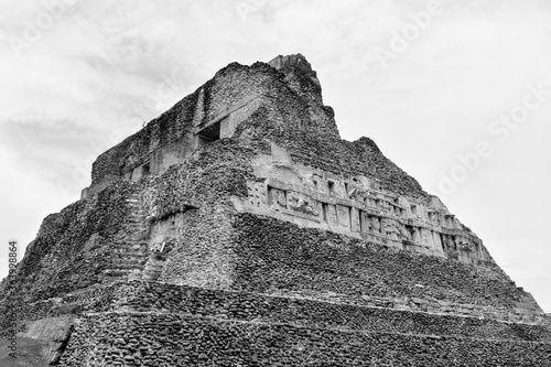 Black and White, Xunantunich Archaeological Reserve. Historic ancient city ruins in Belize photo