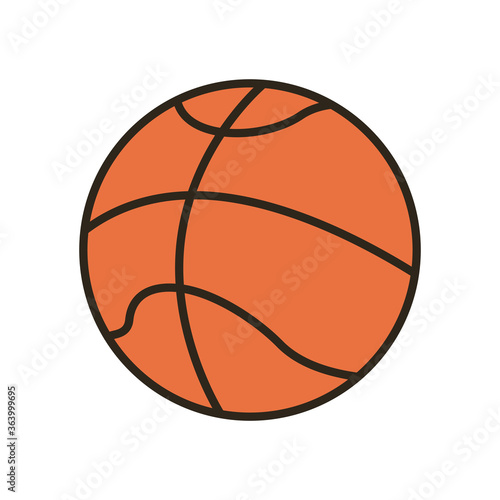 ball of basketball line and fill style icon vector design