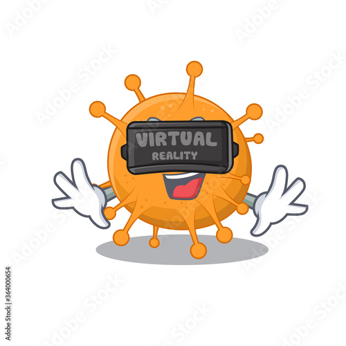 A cartoon image of anaplasma using modern Virtual Reality headset