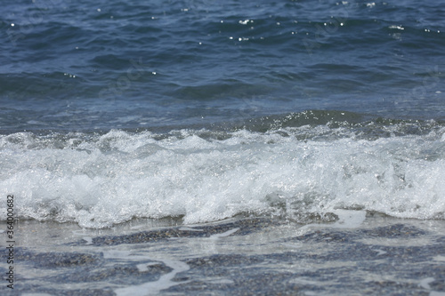 Beach waves macro background peristeres crete island covid-19 season modern high quality prints photo