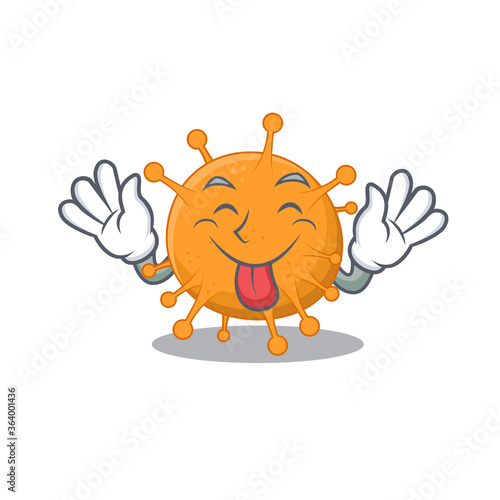 Funny anaplasma cartoon design with tongue out face