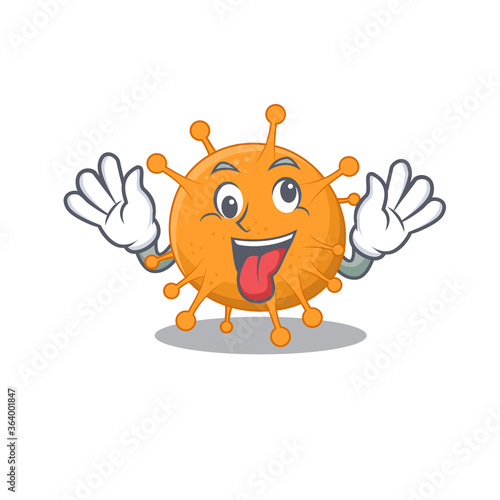 A mascot design of anaplasma having a funny crazy face
