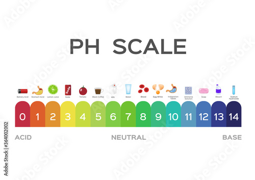ph scale vector graphic . acid to base / litmus on white