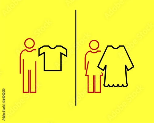 Fitting room sign. Changing room icon. Dressing room design concept.  Illustration vector