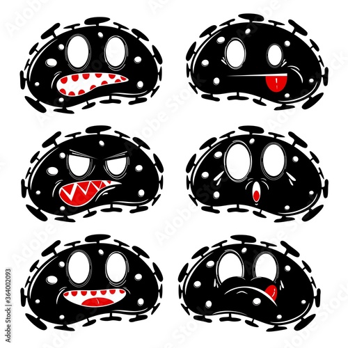 Virus with facial expression. Illustration vector