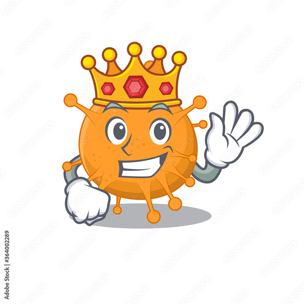 A Wise King of anaplasma mascot design style with gold crown A Wise King of anaplasma mascot design style with gold crown