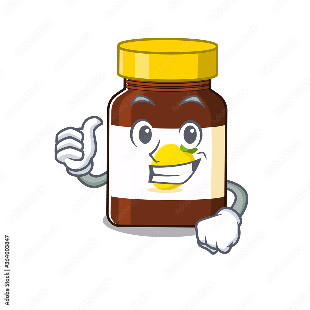 bottle vitamin c cartoon character design showing OK finger bottle vitamin c cartoon character design showing OK finger