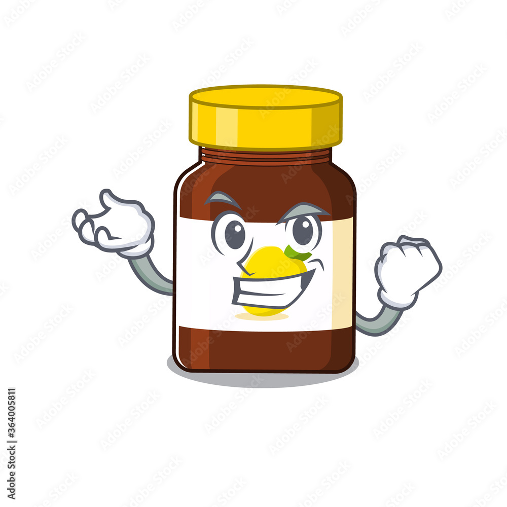A funny cartoon design concept of bottle vitamin c with happy face A funny cartoon design concept of bottle vitamin c with happy face