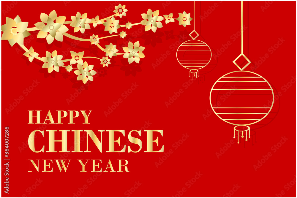 happy chinese new year background in red color