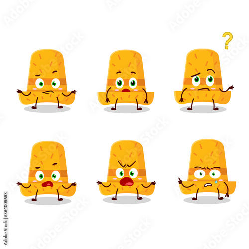Cartoon character of straw hat with what expression