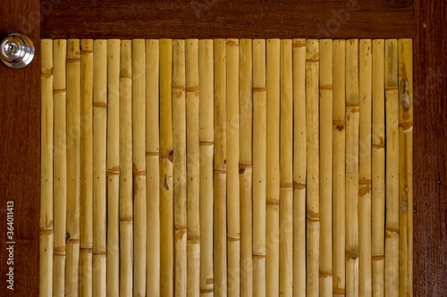The door structure made of bamboo