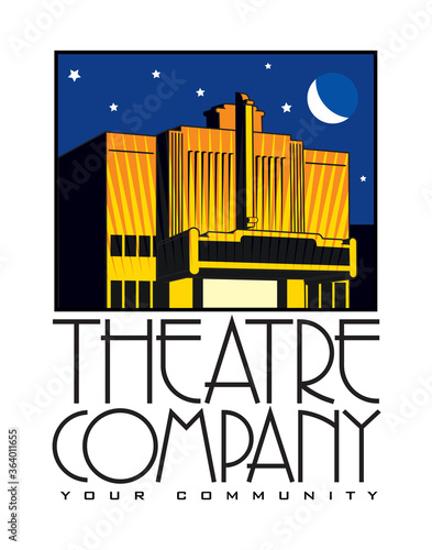 An Art Deco Style Marquee Logo for a Theatre Company or Theatre Building