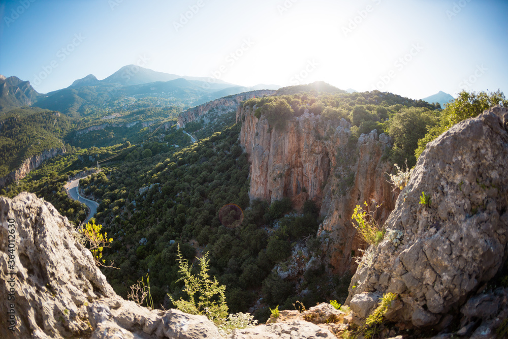Beautiful mountain landscape of Turkey, the road among the rocks