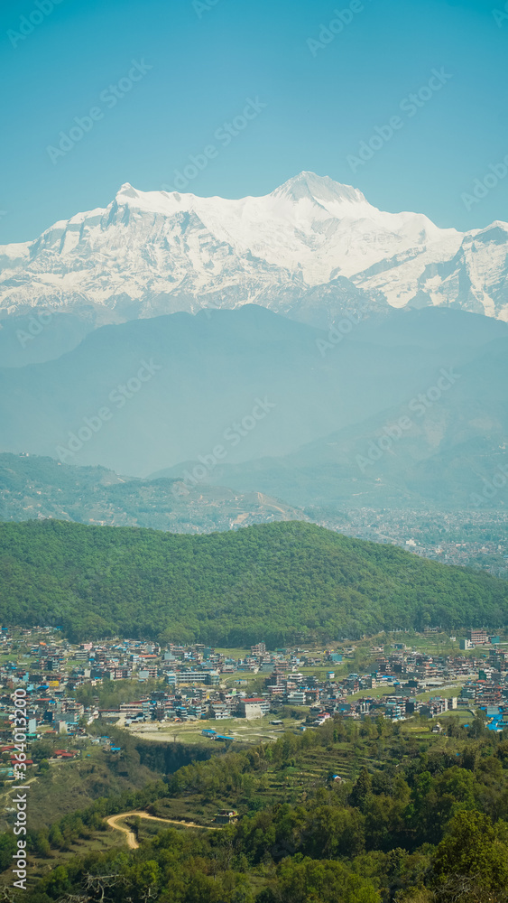 Pokhara City and Annapurna Range