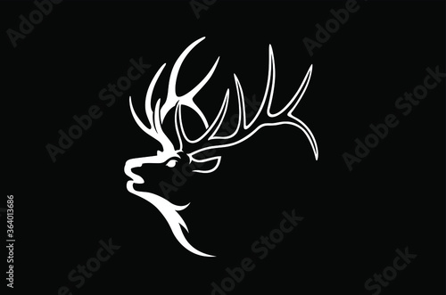 Simple Vector of Bull Elk Head photo