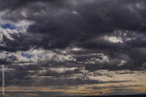 Clouds in Dramatic dark sky. Cloudy sky background.Spain