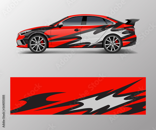 abstract stripe for racing car wrap, sticker, and decal design vector. © Saiful