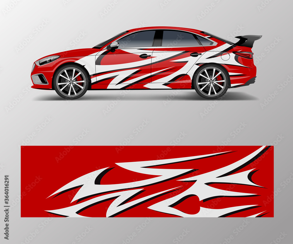 Racing car wrap design. wrap design for custom sport car.