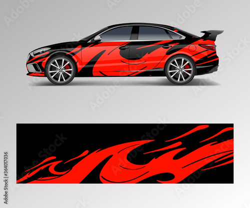 graphic abstract racing designs for vehicle Sticker vinyl wrap. Car decal vector