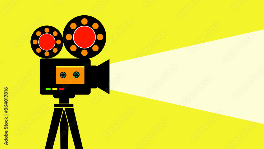 Obraz premium Video camera flat icon. illustration