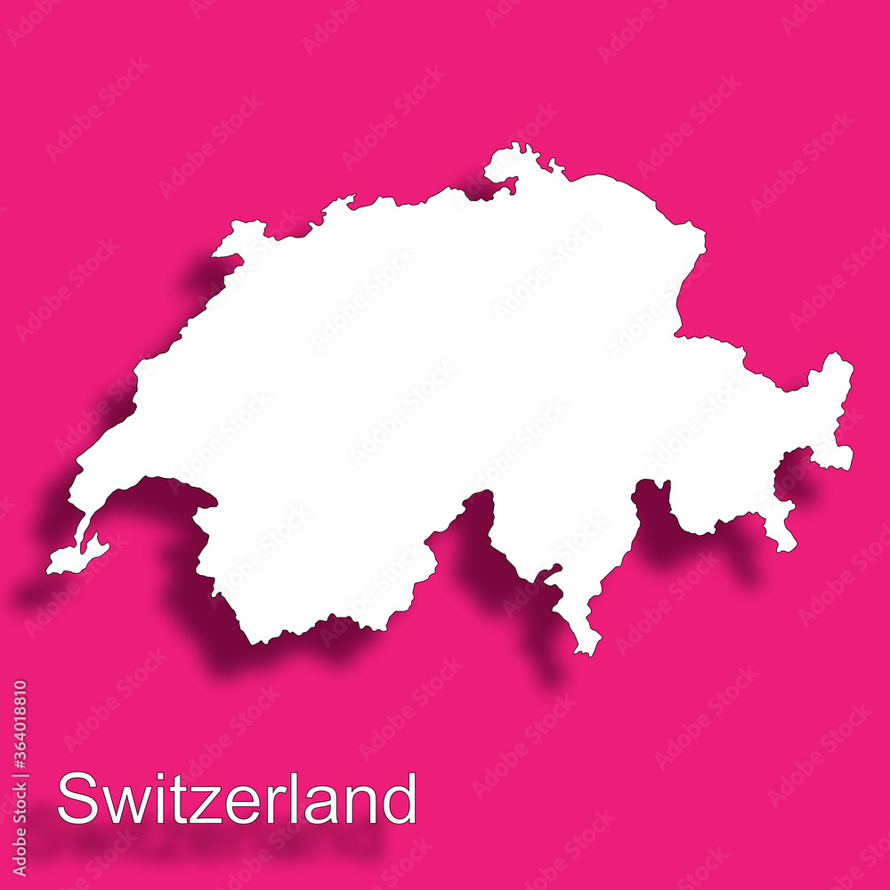 switzerland map white pink background 