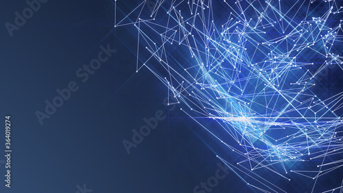 Abstract Sphere Object Shape Line Node Dot Polygonal Structure Cyberspace Technology Illustration Background.
