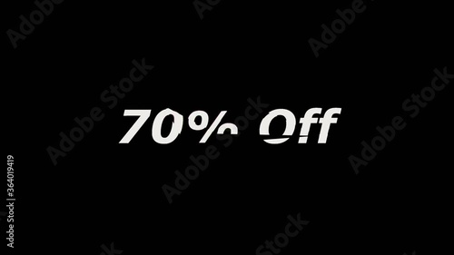 Sale promotion message with glitch effect animation for sale promotion advertising	