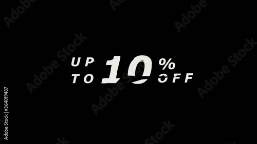 Sale promotion message with glitch effect animation for sale promotion advertising	