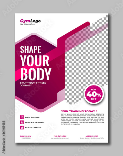 Gym Fitness Boxing Workout Training Exercise Flyer Brochure Template